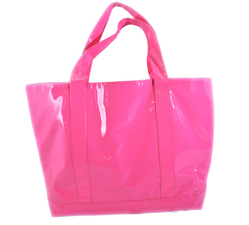 Hot Pink Patent Leather Tote Bag