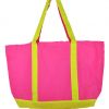 Pink Peacock & bright green belt non woven tote bag