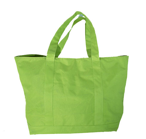 Bright Lime Green Color Polyester Tote Bag