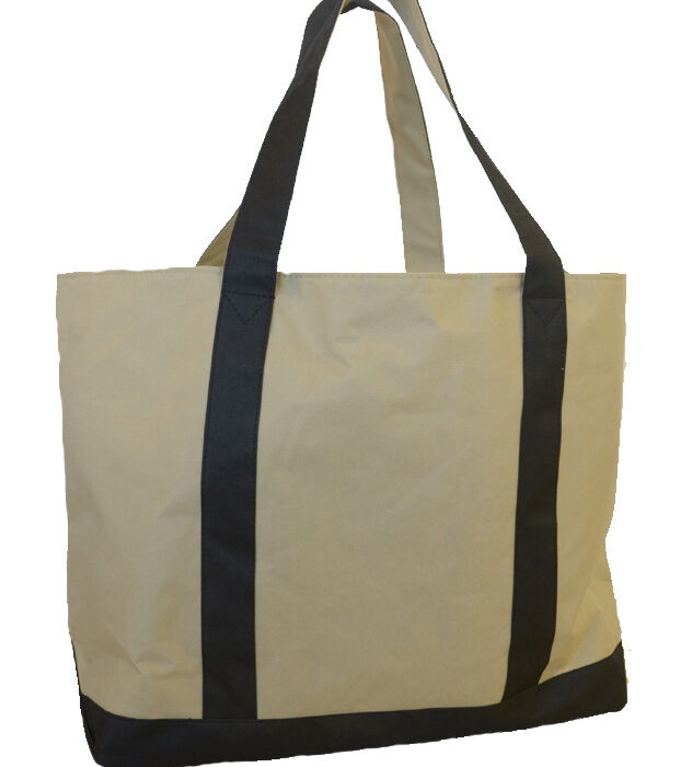 Taupe & Black Belt Tote
